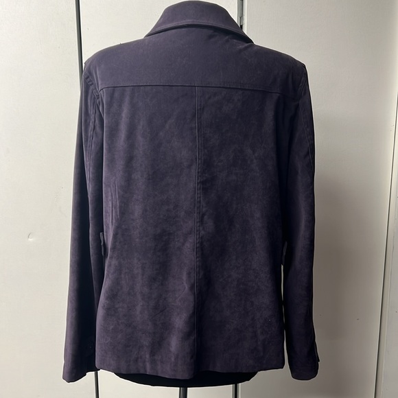 Dress barn brand purple long sleeve shirt jacket with pockets - Picture 4 of 7